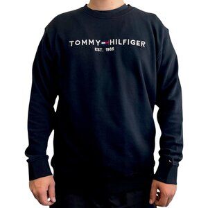 NWT Tommy Hilfiger Embroidered Tommy Logo Sweatshirt Black Size M